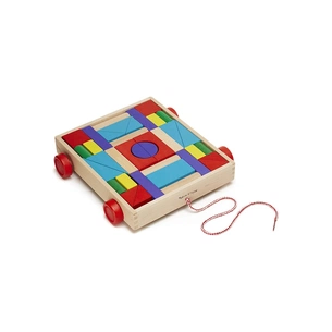 Кубики Melissa&Doug Набір дерев'яних блоків на візку (MD14209) зображення 1