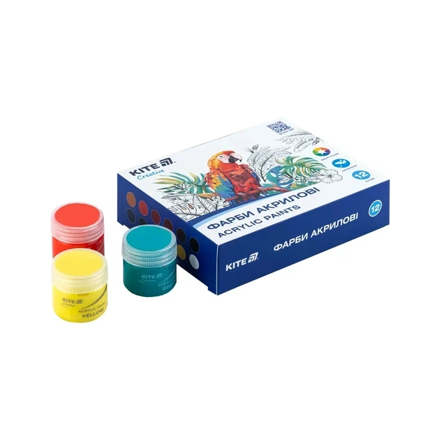 Акрилові фарби Kite Creative 12 кольорів, 20 мл (K-275) - picture 2