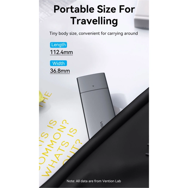 Кишеня зовнішня Vention SSD M.2 (NVME) M-key USB Type-C 3.2 gray (KPGH0) - picture 8