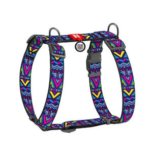 Шлея для собак WAUDOG Nylon анатомічна H-подібна з QR-паспортом "Інді" пластиковий фастекс XL (323-0016) изображение 1