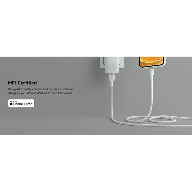 Дата кабель USB 2.0 AM to Lightning 1.0m white Belkin (CAA010BT1MWH) - picture 12