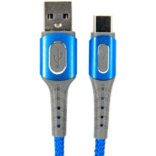 Дата кабель USB 2.0 AM to USB-C 1.0m blue Dengos (NTK-TC-LP-BLUE) - изображение 1