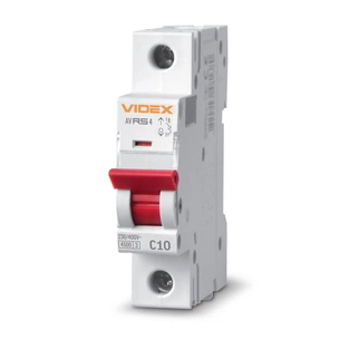 Автоматичний вимикач Videx RS4 RESIST 1п 10А С 4,5кА (VF-RS4-AV1C10) зображення 1