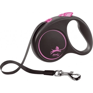 Повідець для собак Flexi Black Design S стрічка 5 м (рожевий) (4000498033913) зображення 1