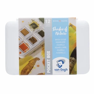Акварельні фарби Royal Talens Van Gogh Pocket box Muted Colours 12 кольорів в кюветах, з пензликом (8712079422837) зображення 1