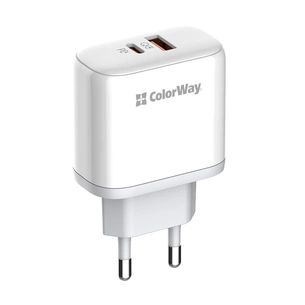 Зарядний пристрій ColorWay Power Delivery Port PPS USB (Type-C PD+ USB QC3.0) (45W) white (CW-CHS042PD-WT) изображение 1