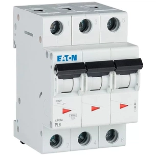Автоматичний вимикач Eaton 3-п. М3 С 4А PL6 6кА зображення 1