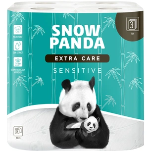 Туалетная бумага Сніжна Панда Extra Care Sensitive 3 слоя 8 рулонов (4820183970688) изображение 1