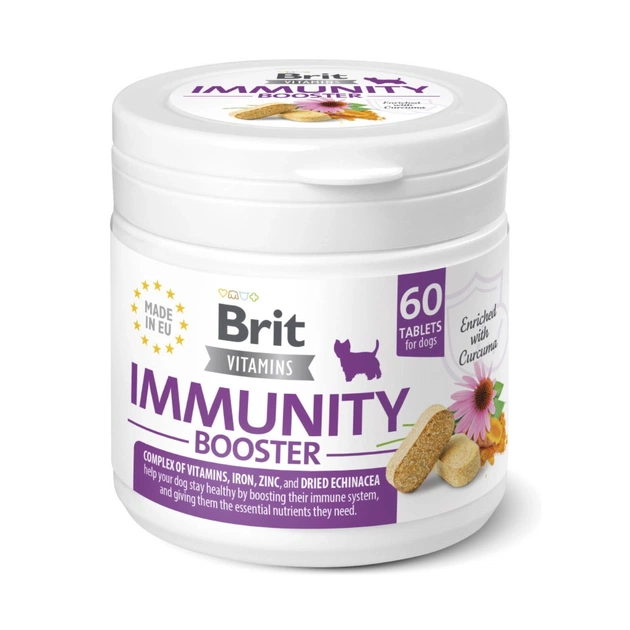 Витамины для собак Brit Vitamins Immunity Booster для иммунитета 60 таблеток (8595602571666) - изображение 1