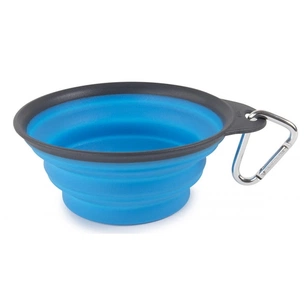 Посуд для собак Dexas Дорожня складна миска Тревел Кап з карабіном велика 480 мл (блакитна) (0084297309176) изображение 1