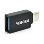 Переходник USB 3.0 AF to USB-C M OTG black VEGGIEG (OT-B) - уменьшенное изображение 1