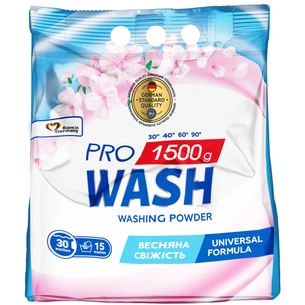 Пральний порошок Pro Wash Universal Весняна свіжість 1.5 кг (4823128004868) зображення 1