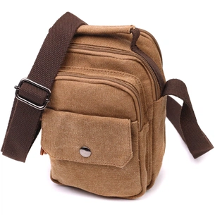 Сумка Vintage Чоловіча з щільного текстилю Коричнева (22220) зображення 1