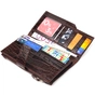 Гаманець Canpellini З натуральної шкіри з тисненням під крокодила Коричневий (21637) - зменшене зображення 6