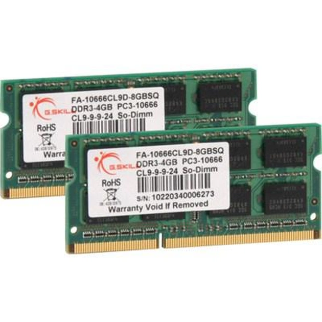 Модуль пам'яті для ноутбука SoDIMM DDR3 8GB (2x4GB) 1333 MHz G.Skill (FA-10666CL9D-8GBSQ) - изображение 1