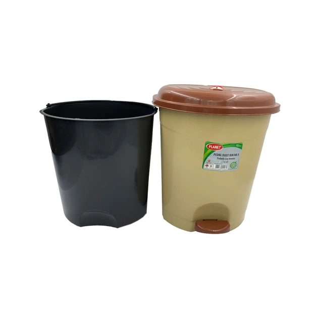 Контейнер для сміття Planet Household №3 з педаллю бежевий 12 л (10339) - picture 4