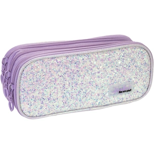 Пенал Cool For School з блискітками 3 відділення фіолетовий (CF87049) зображення 1