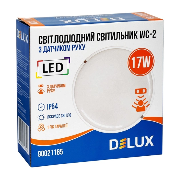 Світильник Delux WC-2 17 Вт 5000K IP54 з датчиком руху (90021165) - picture 4