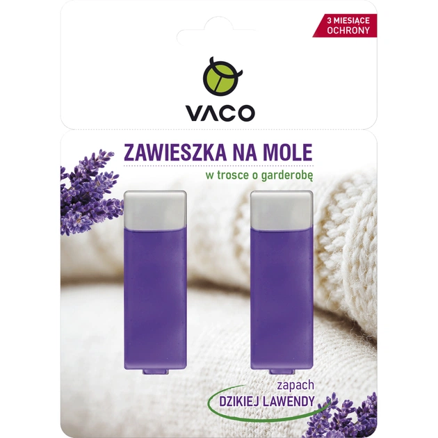 Гель от моли Vaco Лаванда 2 подвески (5901821958479/5901821953610) - изображение 1