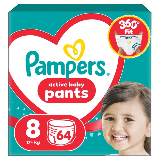 Підгузки Pampers Active Baby Pants Розмір 8 (17+ кг) 64 шт (8006530304627) - зображення 1