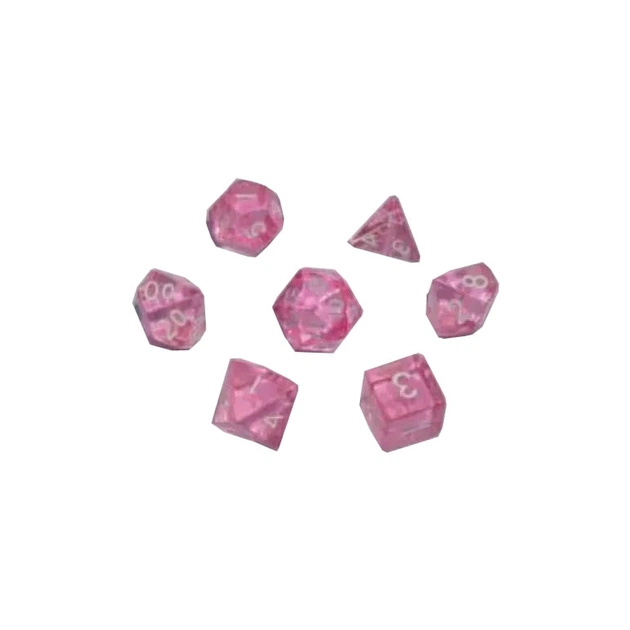 Набор кубиков для настольных игр Games 7 Days Transparent 7 Dice Set - Pink (g7dtran12) - изображение 1