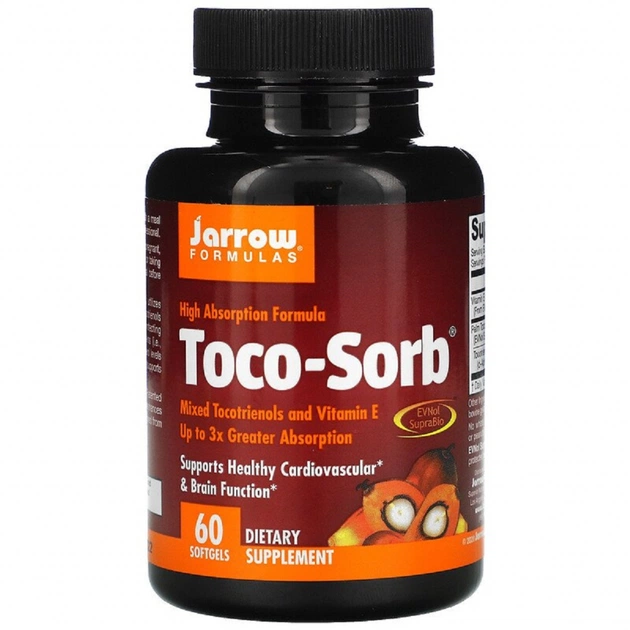 Вітамін Jarrow Formulas Суміш токотрієноли і Вітамін E, Toco-Sorb, 60 гелевих капс (JRW-12026) - зображення 1