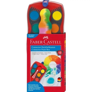 Акварельні фарби Faber-Castell CONNECTOR "Скріплюй разом" 12 кольорів з кроючими білилами, (125030) (32267) зображення 1