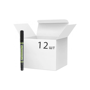 Маркер Baoke водостійкий 0.5-2 мм, двосторонній чорний 12 шт (MARK-PER-BAO2915B-12) зображення 1