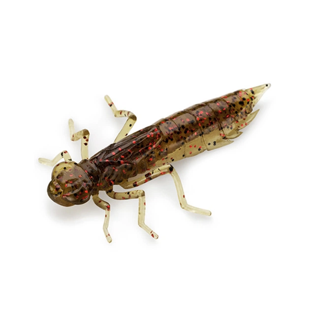 Силикон рыболовный FishUP Dragonfly 1.2" 045 - Green Pumpkin/Red&Black (10шт/уп) (1864.04.83) - изображение 1