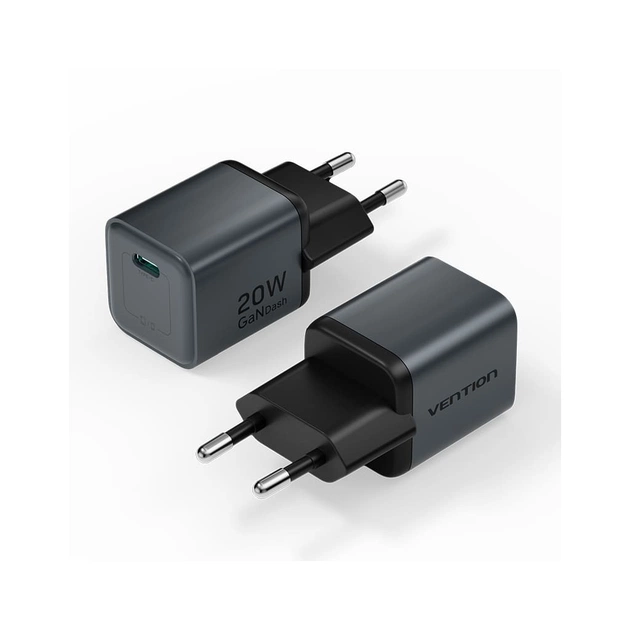 Зарядний пристрій Vention USB-C PD20W GaN gray (FEVH0-EU) - зображення 1