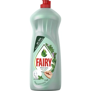 Засіб для ручного миття посуду Fairy Ніжні руки Чайне дерево та М'ята 1 л (5413149395206) зображення 1