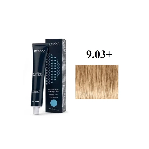 Краска для волос Indola Permanent Caring Color 9.03+ - очень светлый натуральный блонд золотистый интенсивный (4045787930061) - изображение 1