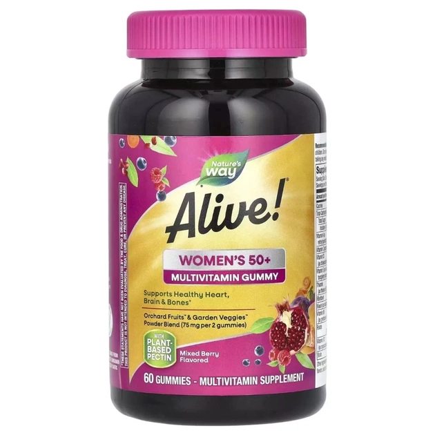 Мультивітамін Nature's Way Мультивітаміни для жінок 50+, смак ягід, Alive! Women's 50+ Multivit (NWY-15904) - зображення 1