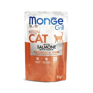 Вологий корм для кішок Monge Cat Grill Kitten лосось 85 г (шматочки в жиле) (8009470013604) изображение 1