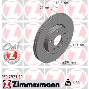 Гальмівний диск ZIMMERMANN 150.2927.20 зображення 1