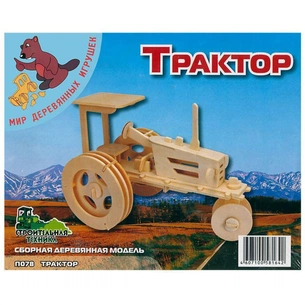 Збірна модель Мир деревянных игрушек Трактор (П078) зображення 1