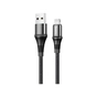 Дата кабель USB 2.0 AM to Lightning 1.0m 2.4A nylon X50 black HOCO (6931474734198) - зменшене зображення 1