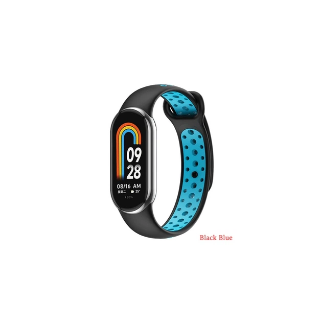 Ремінець до фітнес браслета BeCover Vents Style для Xiaomi Mi Smart Band 8 Black-Blue (709414) - зображення 1