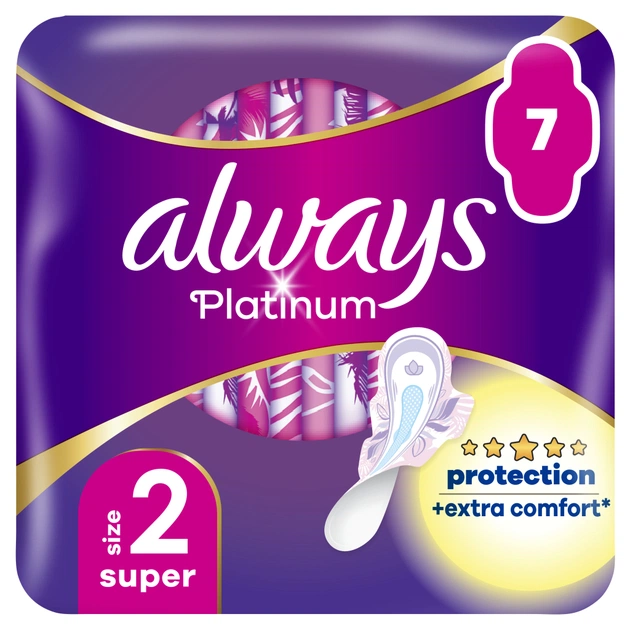 Гігієнічні прокладки Always Platinum Super (Розмір 2) 7 шт. (8001090444950) - picture 1