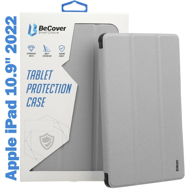 Чохол до планшета BeCover TPU Edge mount Apple Pencil Apple iPad 10.9" 2022/24/11" 2025 Gray (708484) - зображення 1
