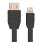 Дата кабель USB 2.0 - Lightning 2А (DR-1624) плоский (Black) 1,0м Drobak (219085) - зменшене зображення 1