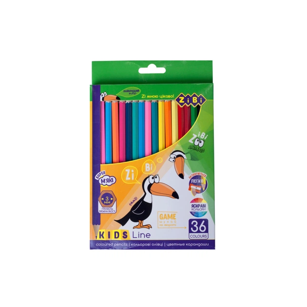 Олівці кольорові ZiBi Kids line 36 кольорів (ZB.2417) - зображення 1