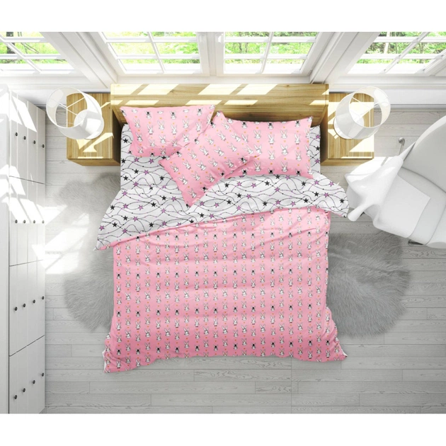 Постільна білизна MirSon Бязь 17-0528 Bunnies pink Двоспальний (2200003671735) - зображення 1
