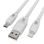 Дата кабель USB 2.0 AM to Lightning + Micro 5P 1.0m 2А (DR-1622) (White) Drobak (219092) - зменшене зображення 1
