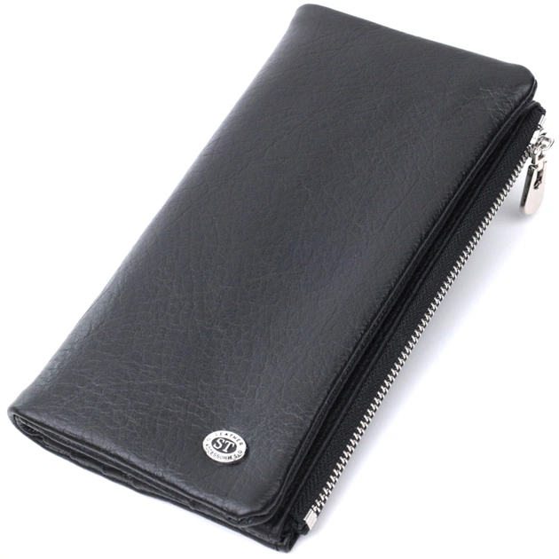 Гаманець ST Leather Унісекс з м'якої натуральної шкіри Чорний (22743) - зображення 1