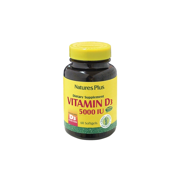 Вітамін Natures Plus Вітамін D3 5000IU, 60 желатинових капсул (NAP-01047) - изображение 1