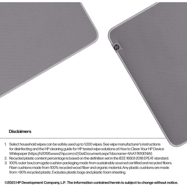 Килимок для мишки HP 205 Sanitizable XL Speed/Control Grey (8X596AA) - picture 6