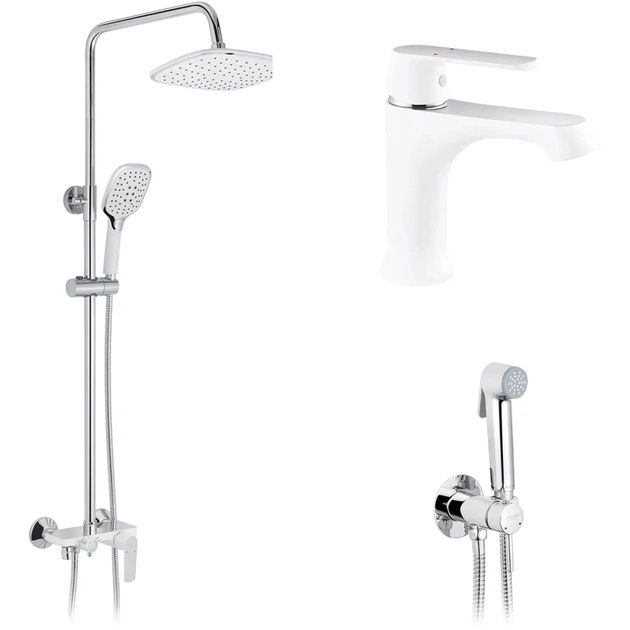 Душовий гарнітур Kroner Armada-W063 + змішувач Armada-W010 + змішувач Bidet-C082 (CVS30213) - picture 1