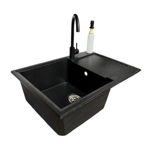 Мийка кухонна Adamant Horizon Medium чорний + змішувач та дозатор (4824296104503) зображення 1