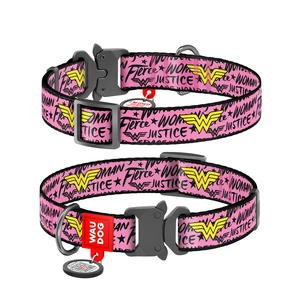 Нашийник для тварин WAUDOG Nylon з QR-паспортом "Чудо-жінка" металічна пряжка-фастекс L (0025-2007) зображення 1